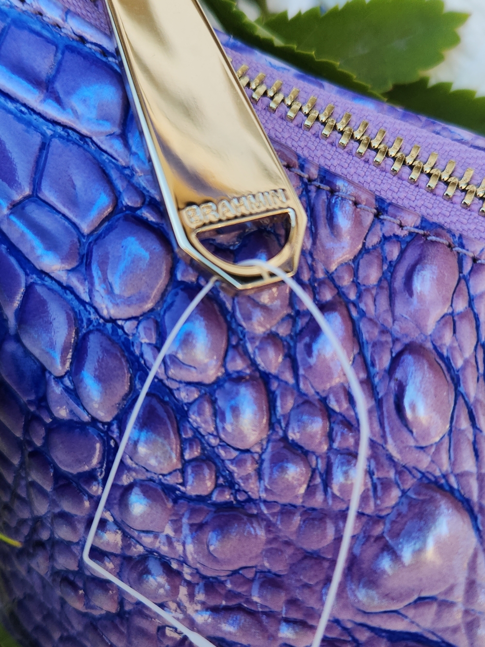 Brahmin Purple Croc-Embossed Crossbody Bag - Women - Picture 5 of 9